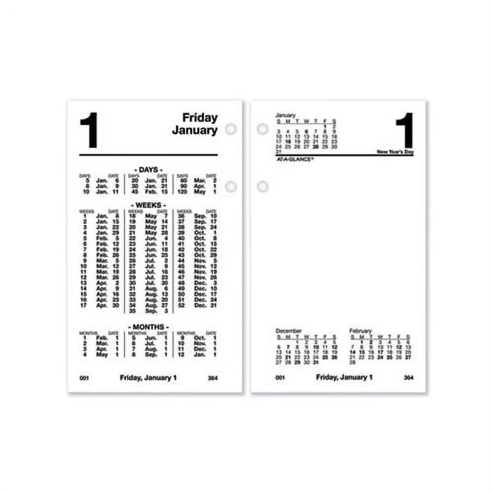 Financial Desk Calendar Refill 3.5 x 6, White, 2022
