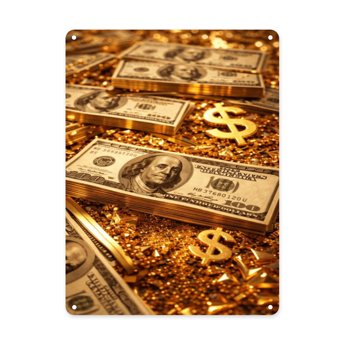 Financial Freedom Money Magnet Metal Wall Decor, Tin Sign for Home, Bar ...
