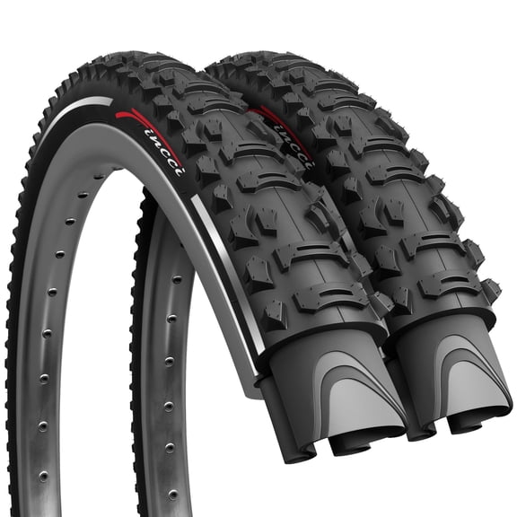 Fincci 26x1.95 Bike Tires (50-559) Foldable Anti-Puncture for Mountain, Hybrid, and Off-Road Bicycles, 2-Pack