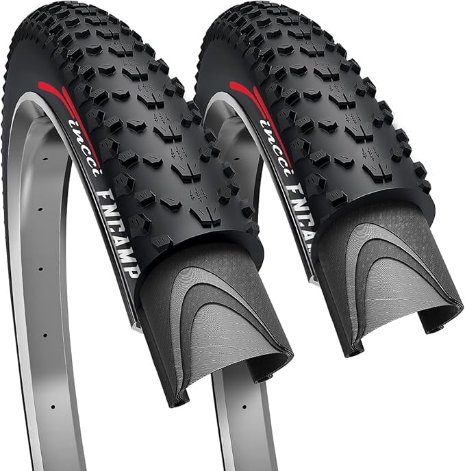Fincci 26x1.95 Bike Tires (50-559) Foldable High-Traction for MTB, XC, Enduro, Touring, and Hybrid Bicycles, 2-Pack