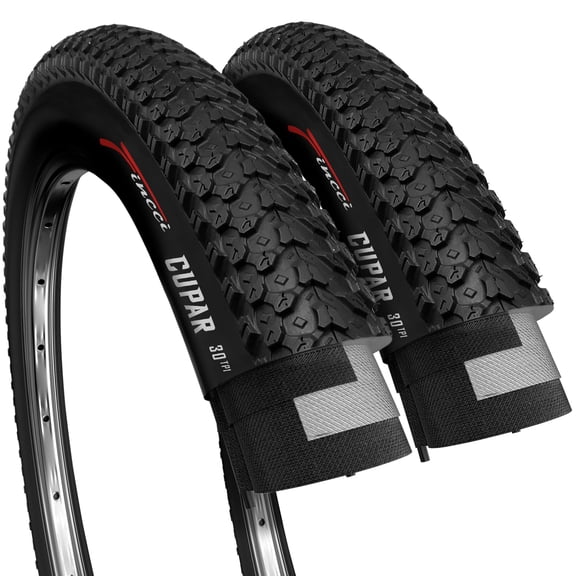 Fincci 26x2.125 Bike Tires (57-559) Foldable Knobby for MTB and Hybrid Bikes, 2-Pack