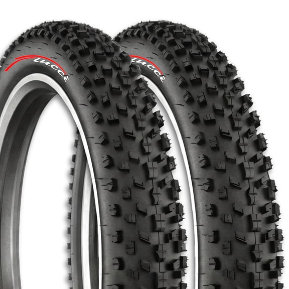 Fincci 26x4.0 Bike Tires (100-559) Foldable Knobby Tread for Mountain, Fat, and Electric Bikes, 2-Pack