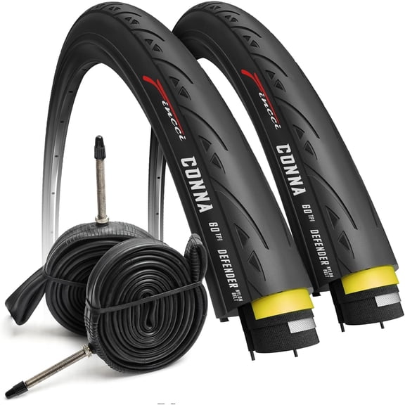 Fincci 700x23c Bike Tires with Inner Tubes (23-622) Foldable Anti-Puncture for Road, Gravel, and City Bikes, Set of 2