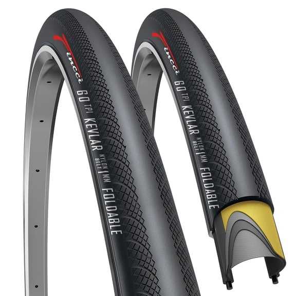 Fincci 700x28c Bike Tires (28-622) Foldable Anti-Puncture for Road Racing and Touring, 2-Pack
