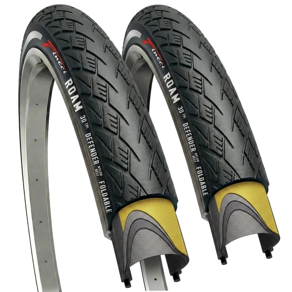 Fincci 700x35c Bike Tires (37-622) Foldable Anti-Puncture for Road, Hybrid, Touring, and E-Bike, 2-Pack