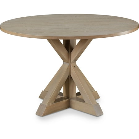 Finch - Alfred Round Modern Farmhouse Rubberwood Table - Rustic Beige