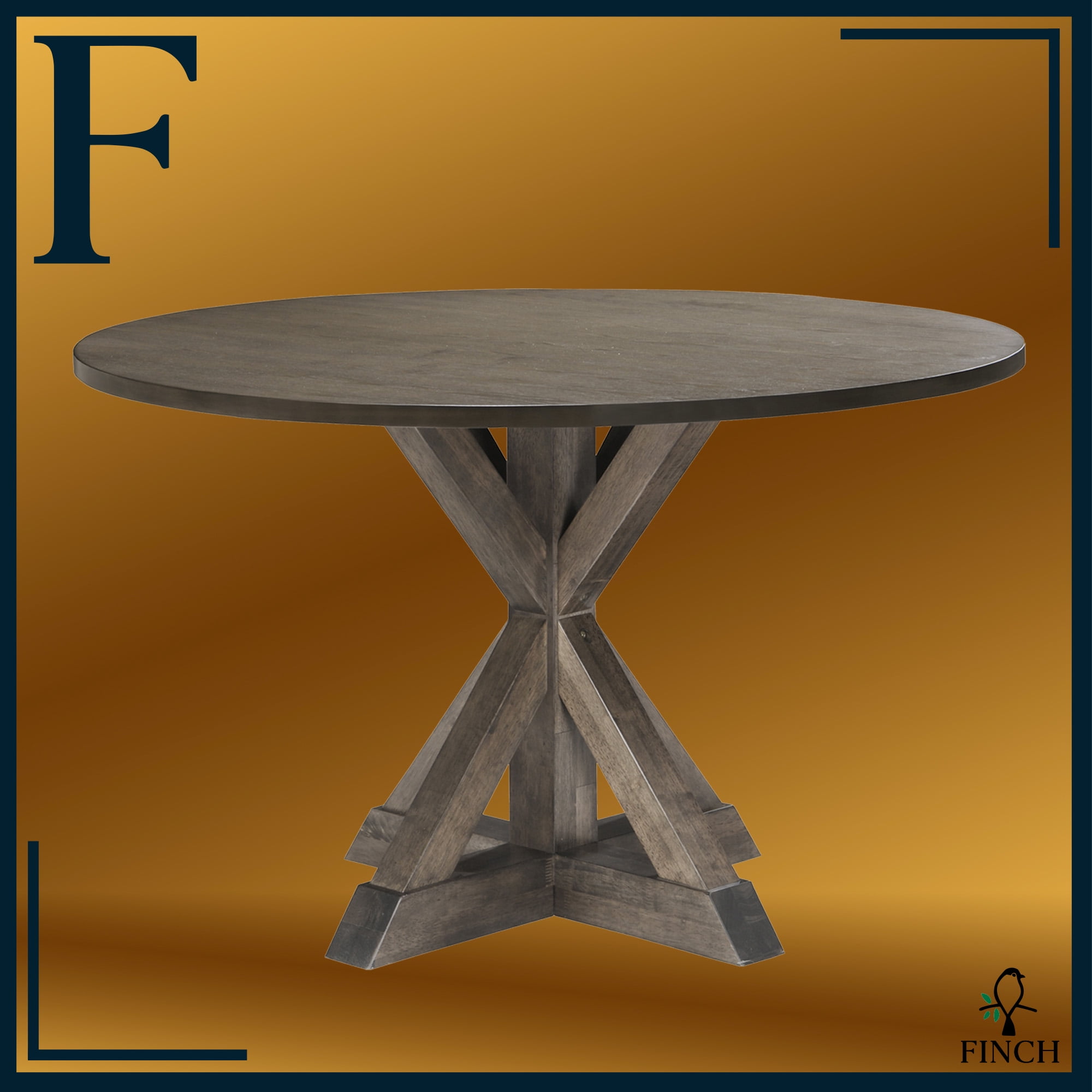 Alfred Round Reclaimed Wood Rustic Dining Table