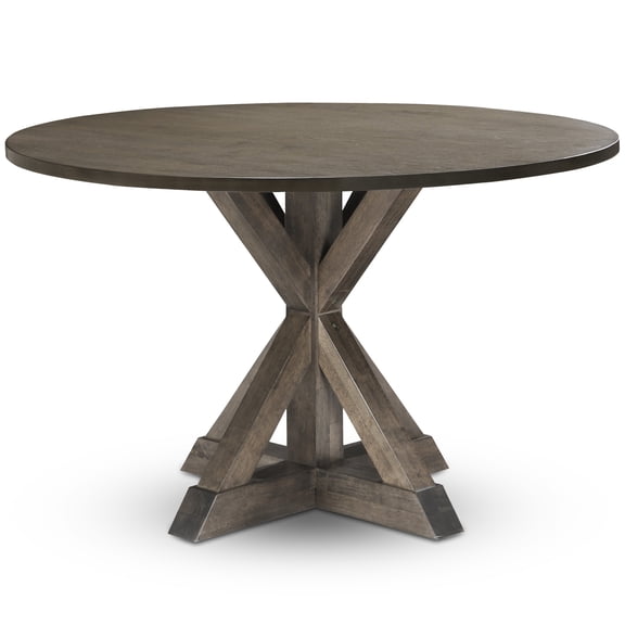 Finch Alfred Round Dining Table in Rustic Brown for Modern Farmhouse