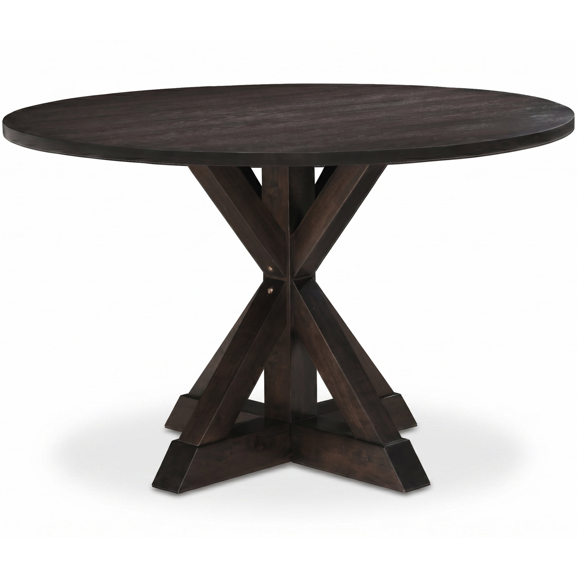 Finch Alfred Round Dining Table Rustic Dark Brown