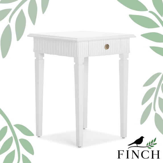 Finch Atwood Side Table with Drawer White