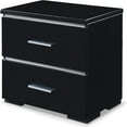 thumbnail image 1 of Finch Belmont Contemporary Nightstand End Table with 2 Drawers, Black, 1 of 9