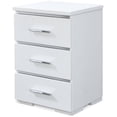 thumbnail image 1 of Finch Belmont Contemporary Nightstand End Table with 3 Drawers, White, 1 of 12