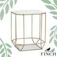 thumbnail image 1 of Finch Colton Solid Marble Top Accent Table with Gold Metal Base White Gold, 1 of 5
