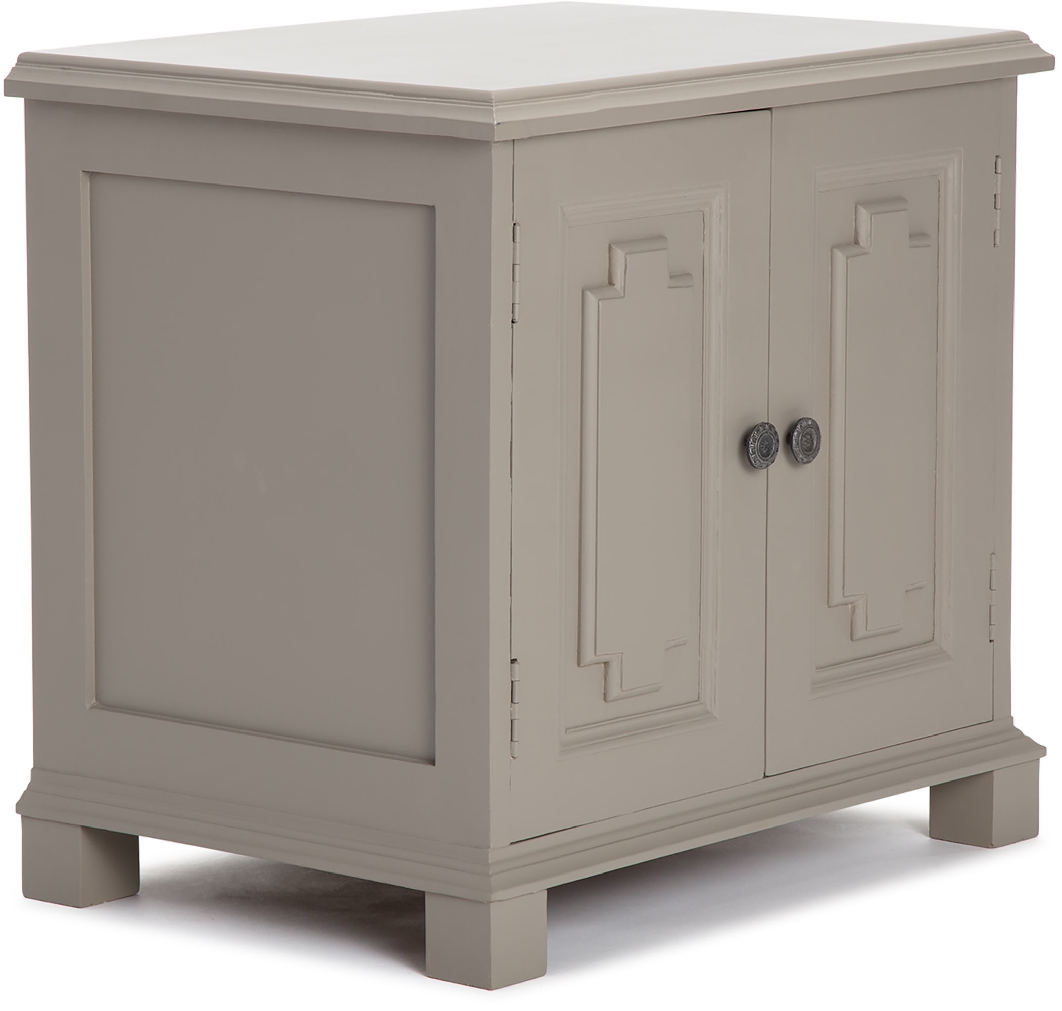Ellison Soft Gray Painted Wood Storage Cabinet with Fixed Shelf