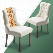 Finch Elmhurst Cream Traditional Tufted Dining Side Chairs, Set of 2