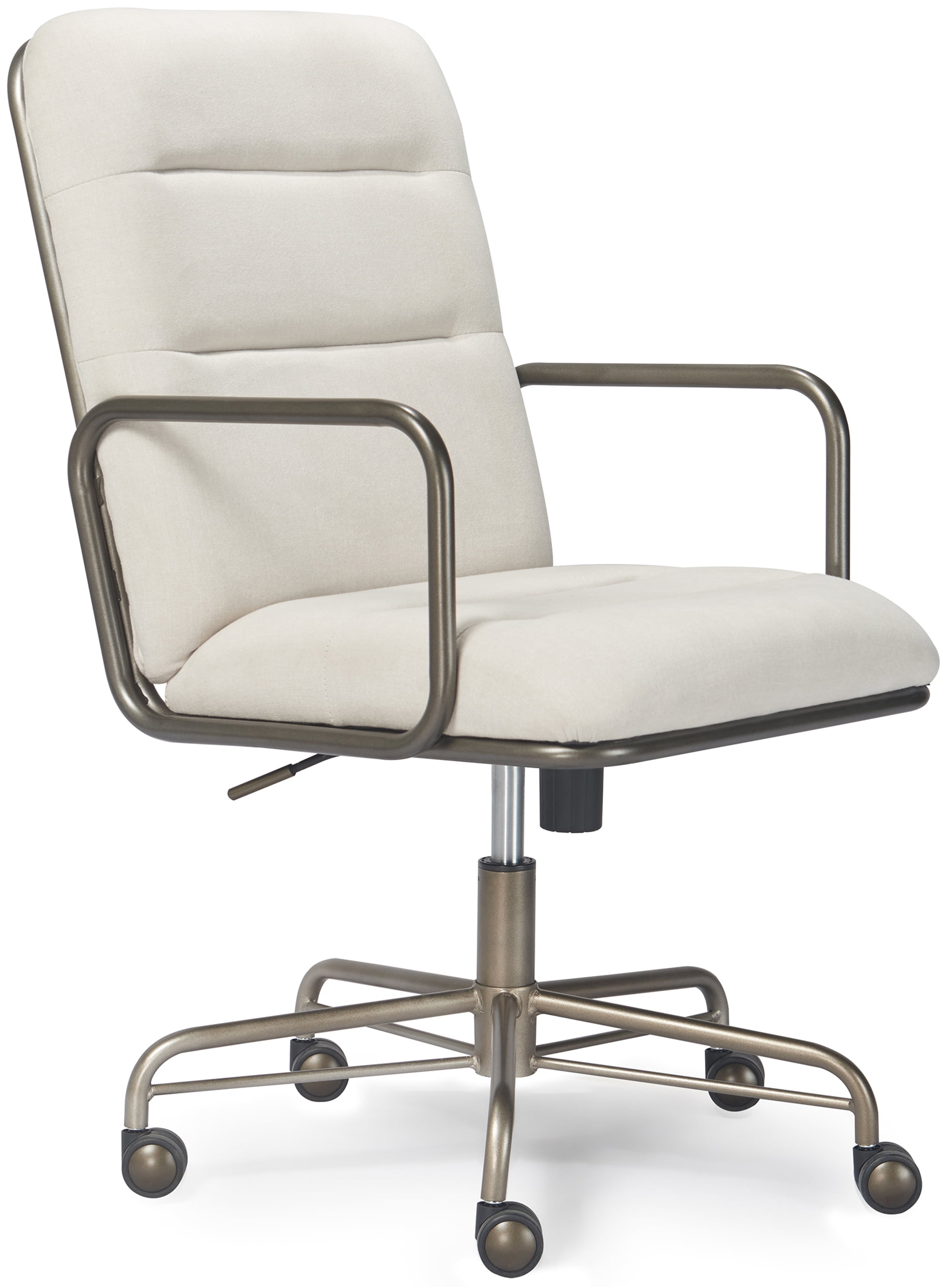 Cream High Back Leather Executive Swivel Office Chair