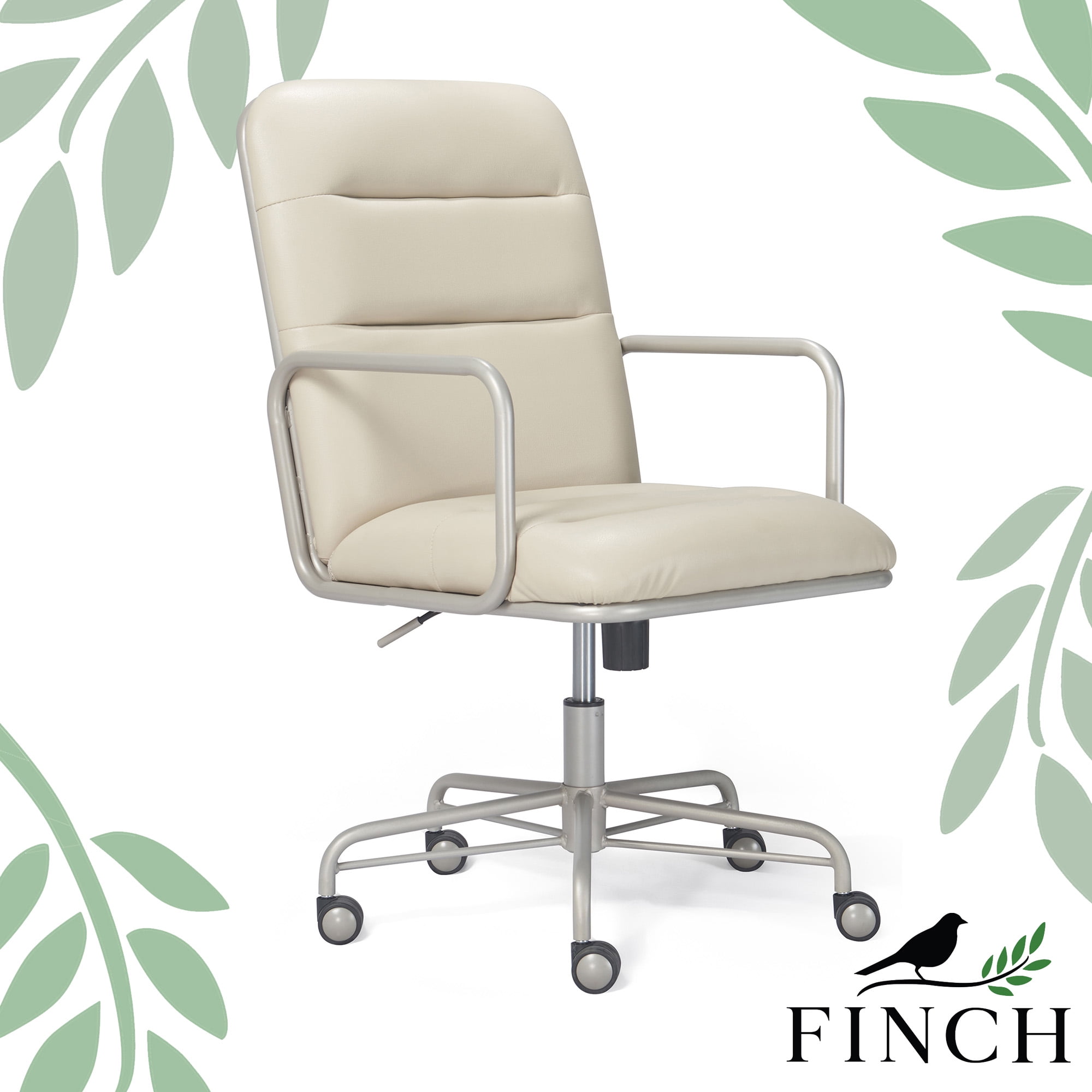 Cb2 leather 2024 desk chair