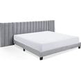 thumbnail image 1 of Finch Gramercy Channel Tufted Upholstered Bed King Size Grey Velvet, 1 of 9