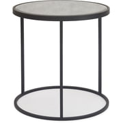 Finch Gramercy Round Mirrored Side Table Black