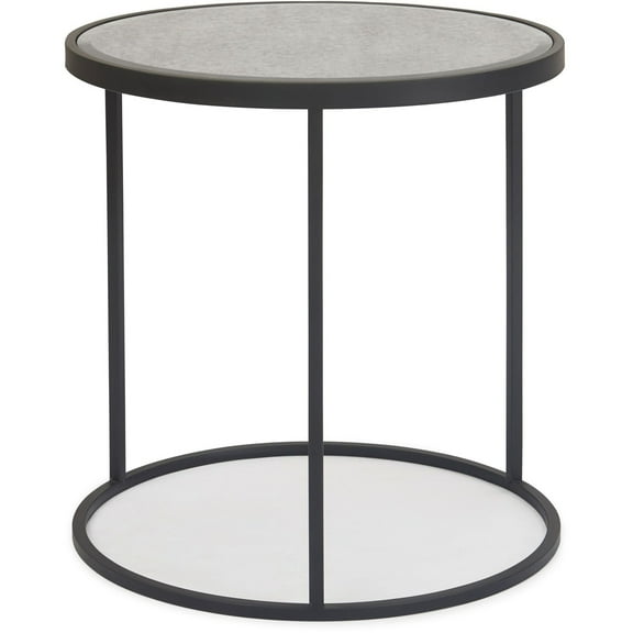 Finch Gramercy Round Mirrored Side Table Black