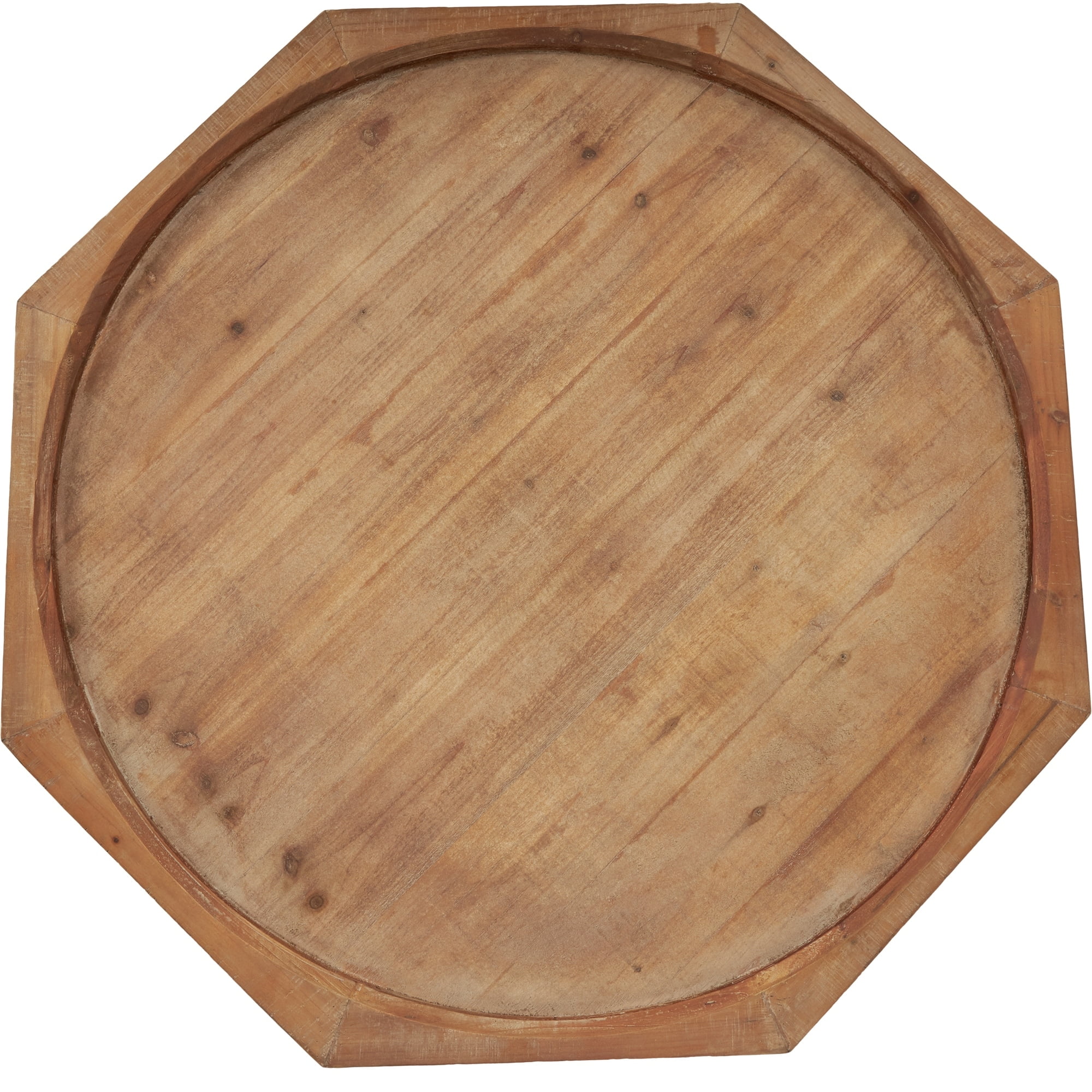 Finch Grayson 40" Round Natural Wood & Black Metal Coffee Table