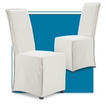 Finch Grayson High Back 2-Set Dining Chairs with Removable Slipcover, Ivory