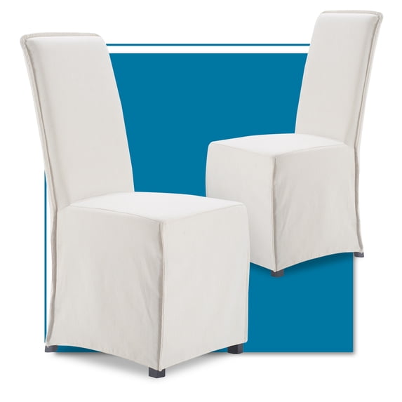 Finch Grayson High Back 2-Set Dining Chairs with Removable Slipcover, Ivory