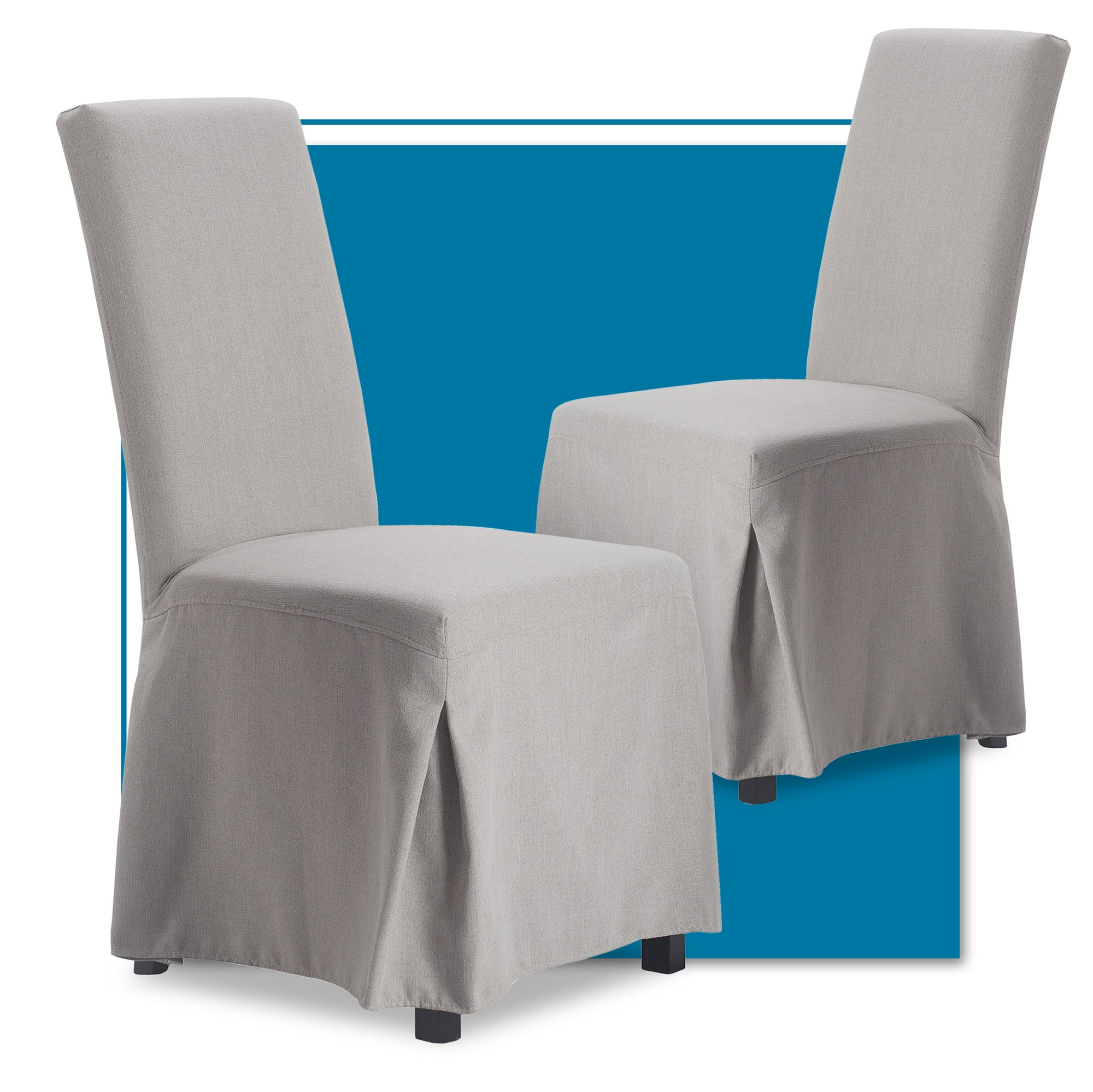 Light Gray Linen Upholstered Parsons Side Chair Set