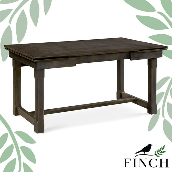 Finch Ludlow Extendable Farmhouse Dining Table, Dark Brown