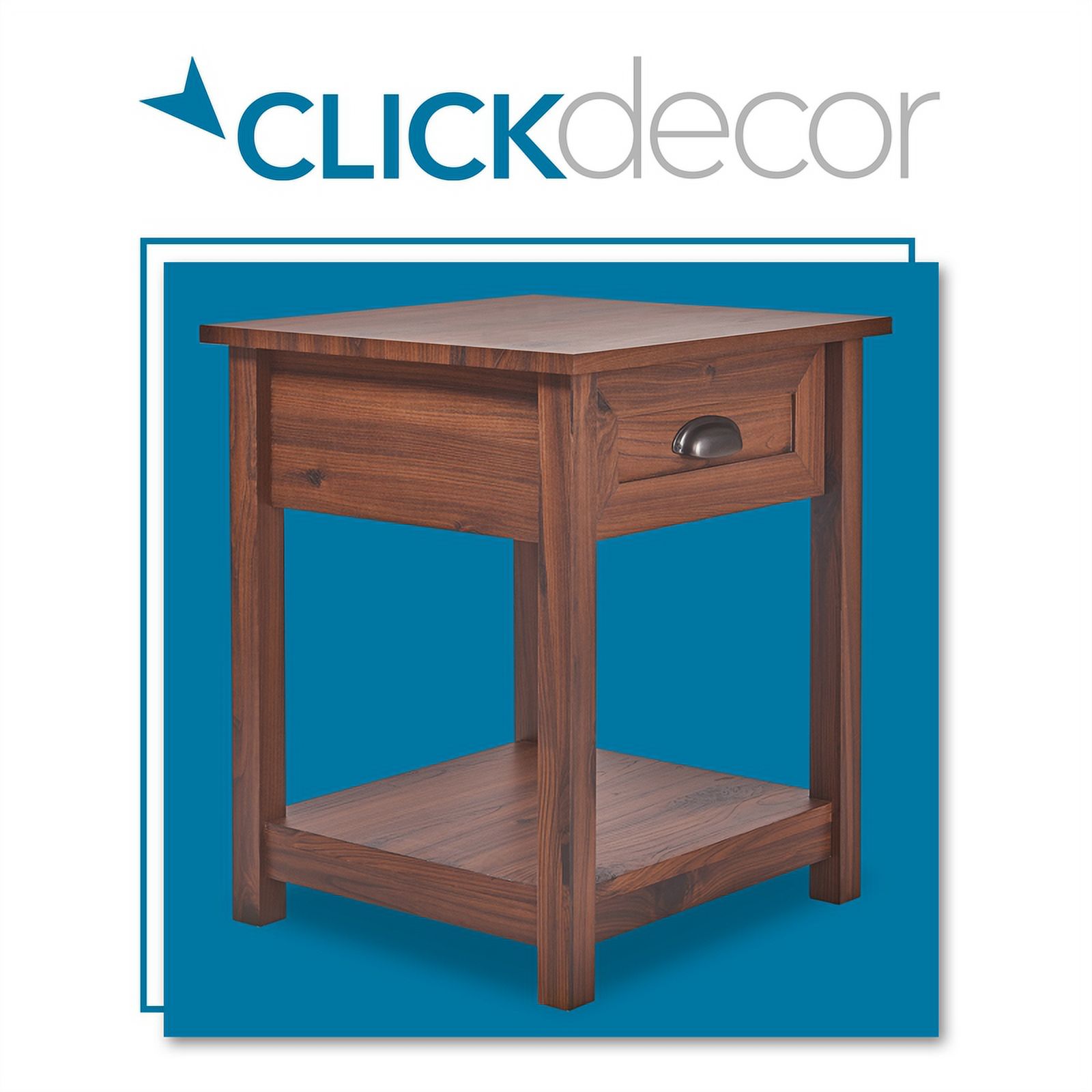 Finch Manufactured Wood Night Stand with 1 Drawer and Shelf Dark Brown