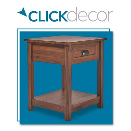 Click Decor - Traditional Wood 1-Drawer Night Stand - Dark Brown
