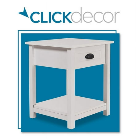 Click Decor - Traditional Wood 1-Drawer Night Stand - White