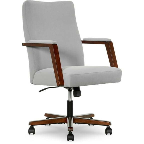 Finch Neo One Ergonomic Mid Back Office Chair in Soft Velvet Upholstery Gray