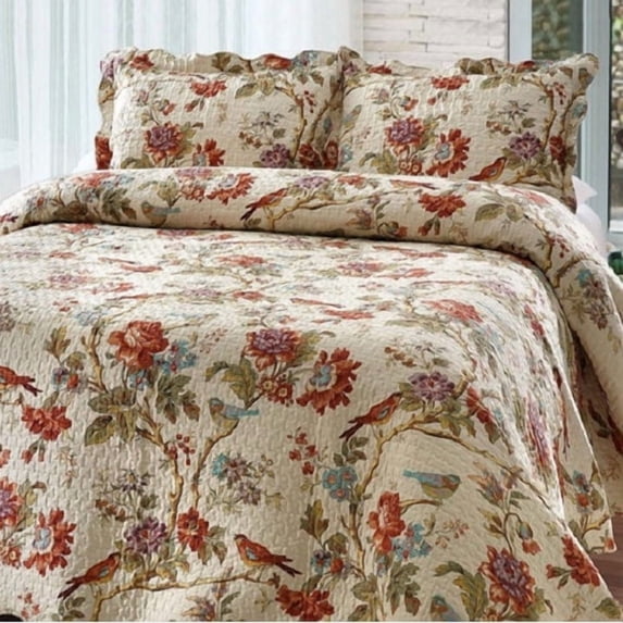 Patch Magic Finch Orchard 2 Piece Twin Reversible Quilt Set