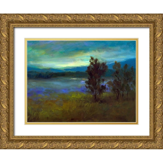 Finch, Sheila 18x15 Gold Ornate Wood Framed with Double Matting Museum Art Print Titled - Lifting Fog