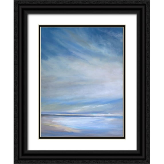 Finch, Sheila 19x24 Black Ornate Wood Framed with Double Matting Museum Art Print Titled - Heavenly Light Triptych I