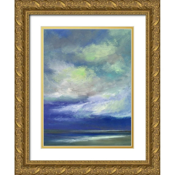 Finch, Sheila 19x24 Gold Ornate Wood Framed with Double Matting Museum Art Print Titled - Island Dusk