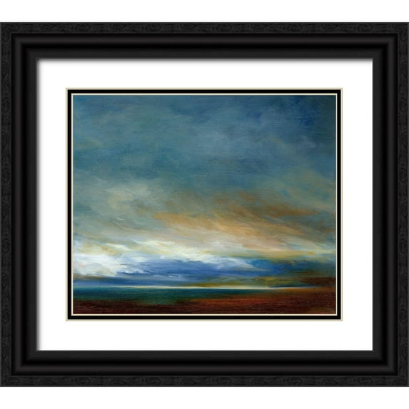 Finch, Sheila 23x20 Black Ornate Wood Framed with Double Matting Museum Art Print Titled - Coastal Storm