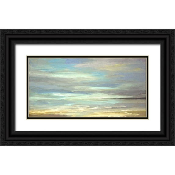 Finch, Sheila 24x14 Black Ornate Wood Framed with Double Matting Museum Art Print Titled - Golden Beach