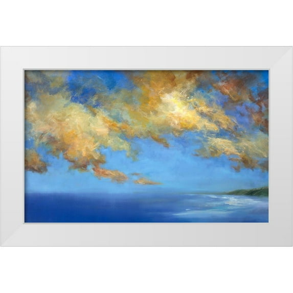 Finch, Sheila 24x17 White Modern Wood Framed Museum Art Print Titled - Golden Cloudscape