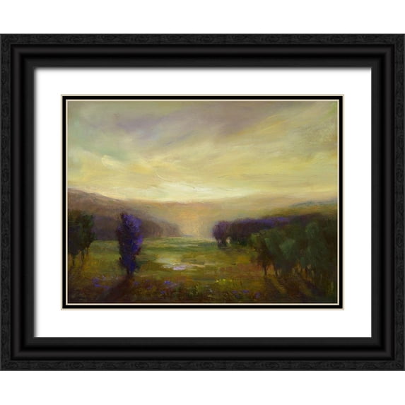 Finch, Sheila 24x19 Black Ornate Wood Framed with Double Matting Museum Art Print Titled - Carried by the Light