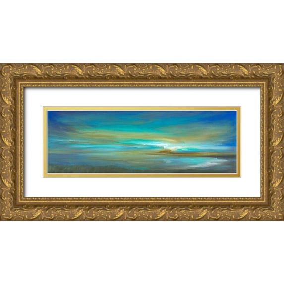 Finch, Sheila 32x13 Gold Ornate Wood Framed with Double Matting Museum Art Print Titled - Kiss of Light III