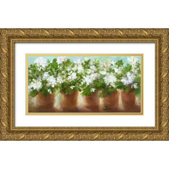 Finch, Sheila 32x18 Gold Ornate Wood Framed with Double Matting Museum Art Print Titled - In Full Bloom