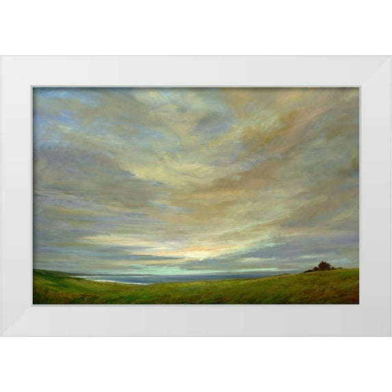 Finch, Shiela 32x23 White Modern Wood Framed Museum Art Print Titled - Coastal Sky
