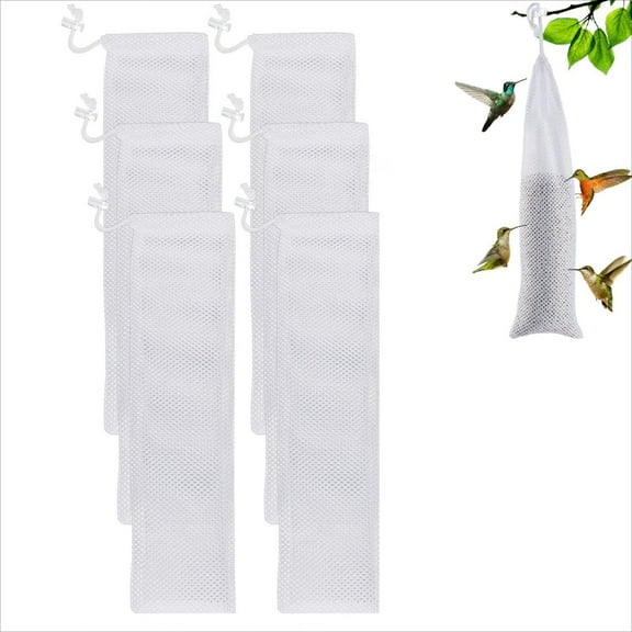 Finch Sock Feeder for Outdoor 6 Pcs Durable Thistle Seed Feeder Sacks Bird Food Supply Tools for Garden Yard Finch Feeding (White   3.94x 15.75in)