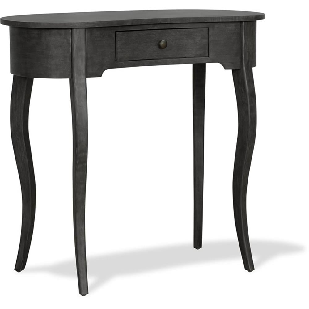Dark Gray Wood Console Table with Storage Drawer