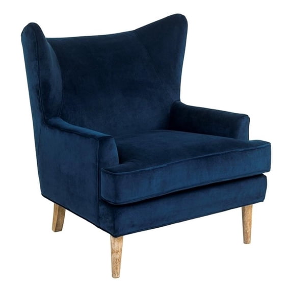 Finch Wyatt Wingback Fabric Upholstered Chair in Dark Blue