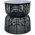 thumbnail image 1 of Finch Wyred Rattan Side Table with Removable Lid Hourglass Wicker Base Black, 1 of 5