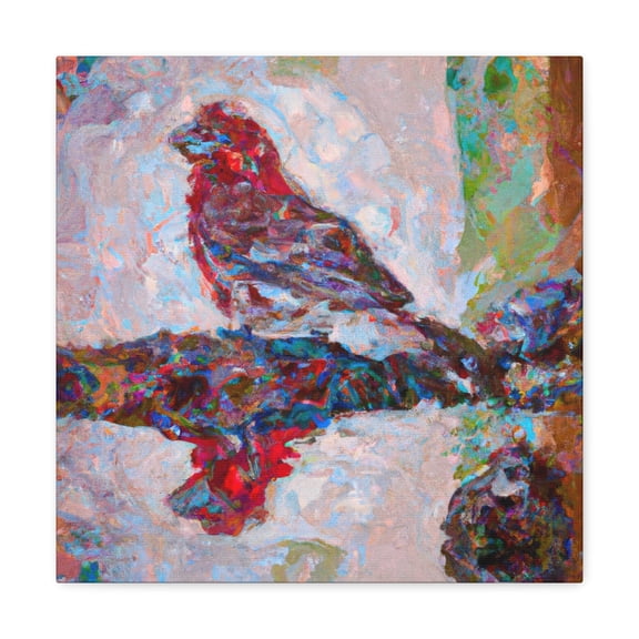 Finch at Twilight Scene - Canvas