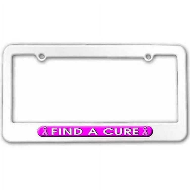 Find A Cure, Breast Cancer Pink Ribbon License Plate Tag Frame
